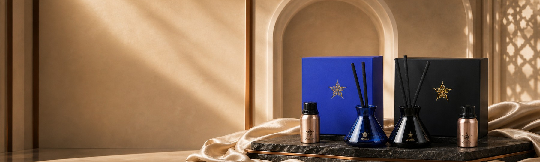 Arabiva blue and black luxury reed diffusers